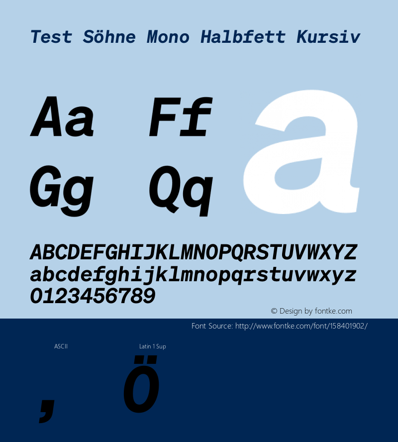 Test Söhne Mono HFt Kursiv Version 1.108;hotconv 1.0.116;makeotfexe 2.5.65601 Font Sample