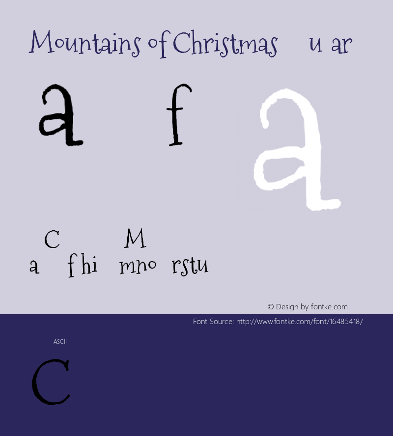 Mountains of Christmas Regular Version 1.002 Font Sample