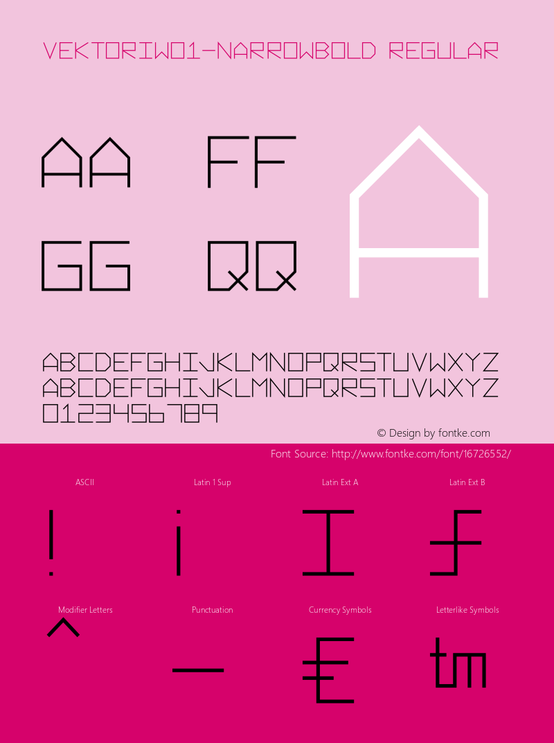 VektoriW01-NarrowBold Regular Version 1.1 Font Sample