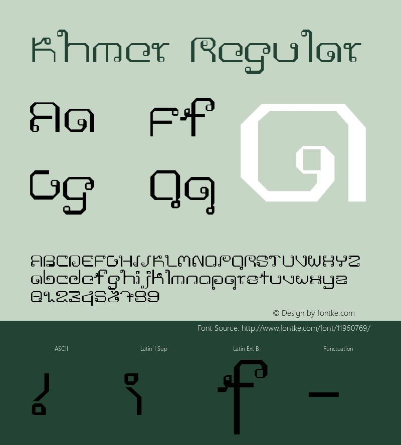 Khmer Regular Version 1.0 Font Sample