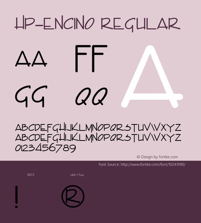 HP-Encino Regular 2 Font Sample