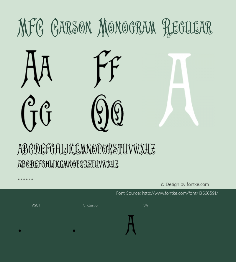 MFC Carson Monogram Regular Version 1.000 Font Sample