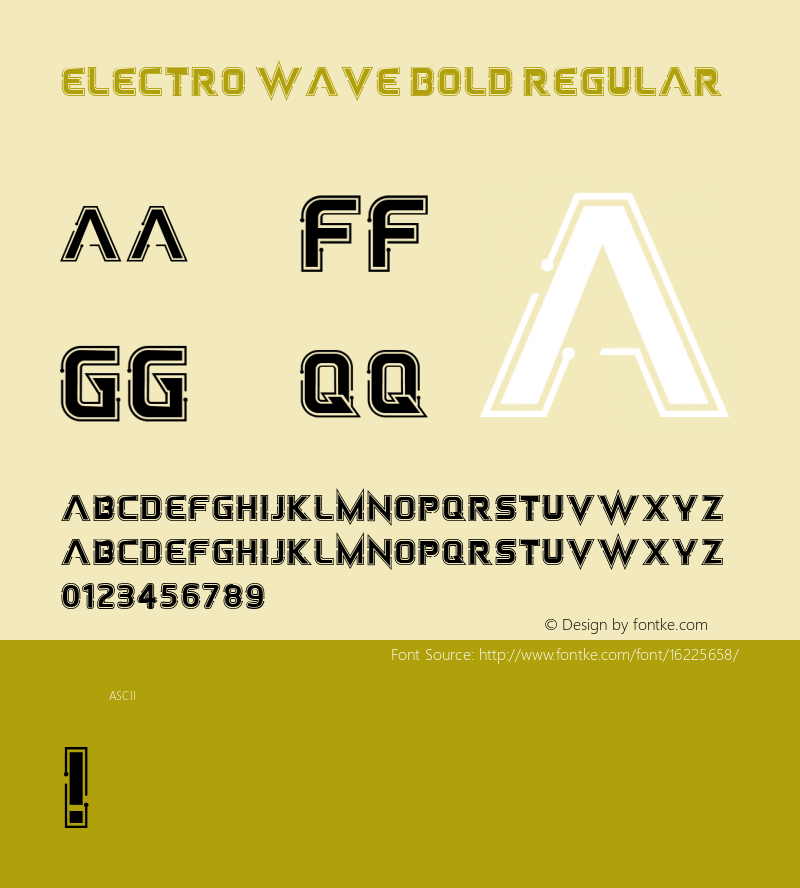 Electro Wave Bold Regular Version 1.000 Font Sample