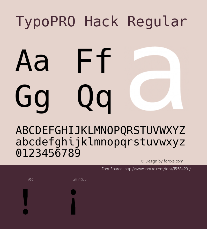 TypoPRO Hack Regular Version 2.010 Font Sample