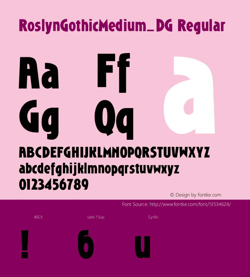 RoslynGothicMedium_DG Regular Converted from H:\NEW\RSLB__DG.TF1 by ALLTYPE Font Sample