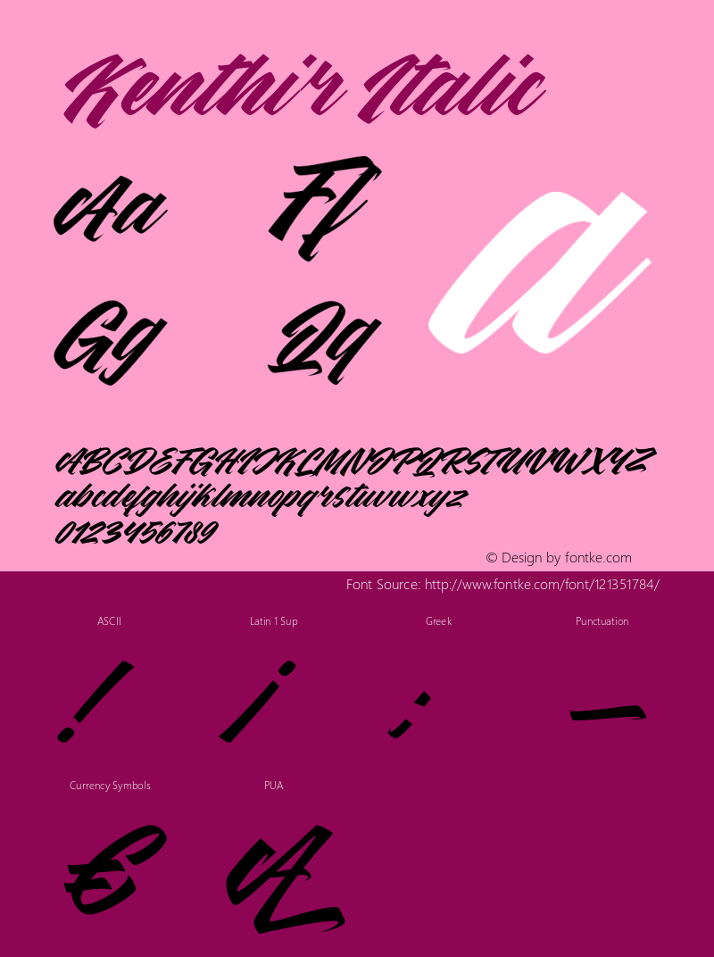 Kenthir Italic Version 1.00;December 16, 2020;FontCreator 12.0.0.2563 64-bit Font Sample
