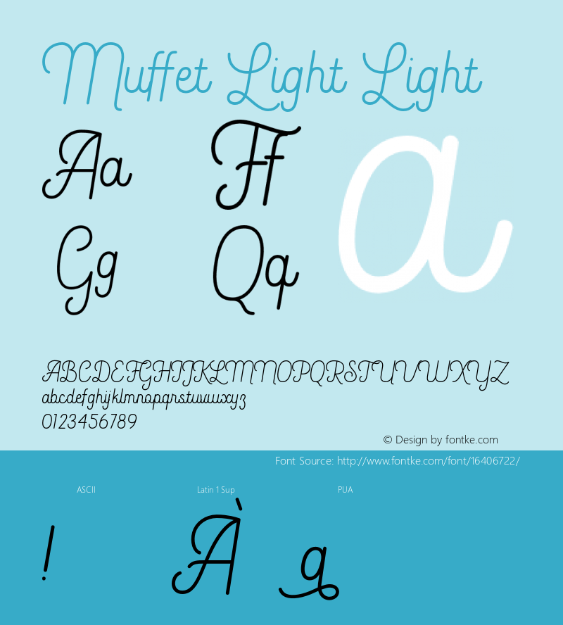 Muffet Light Light Version 001.000 Font Sample