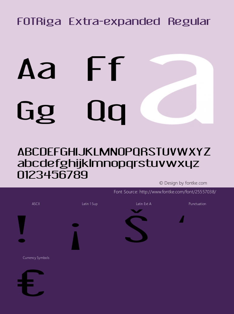 FOTRiga-ExtraexpandedRegular Version 1.000 Font Sample