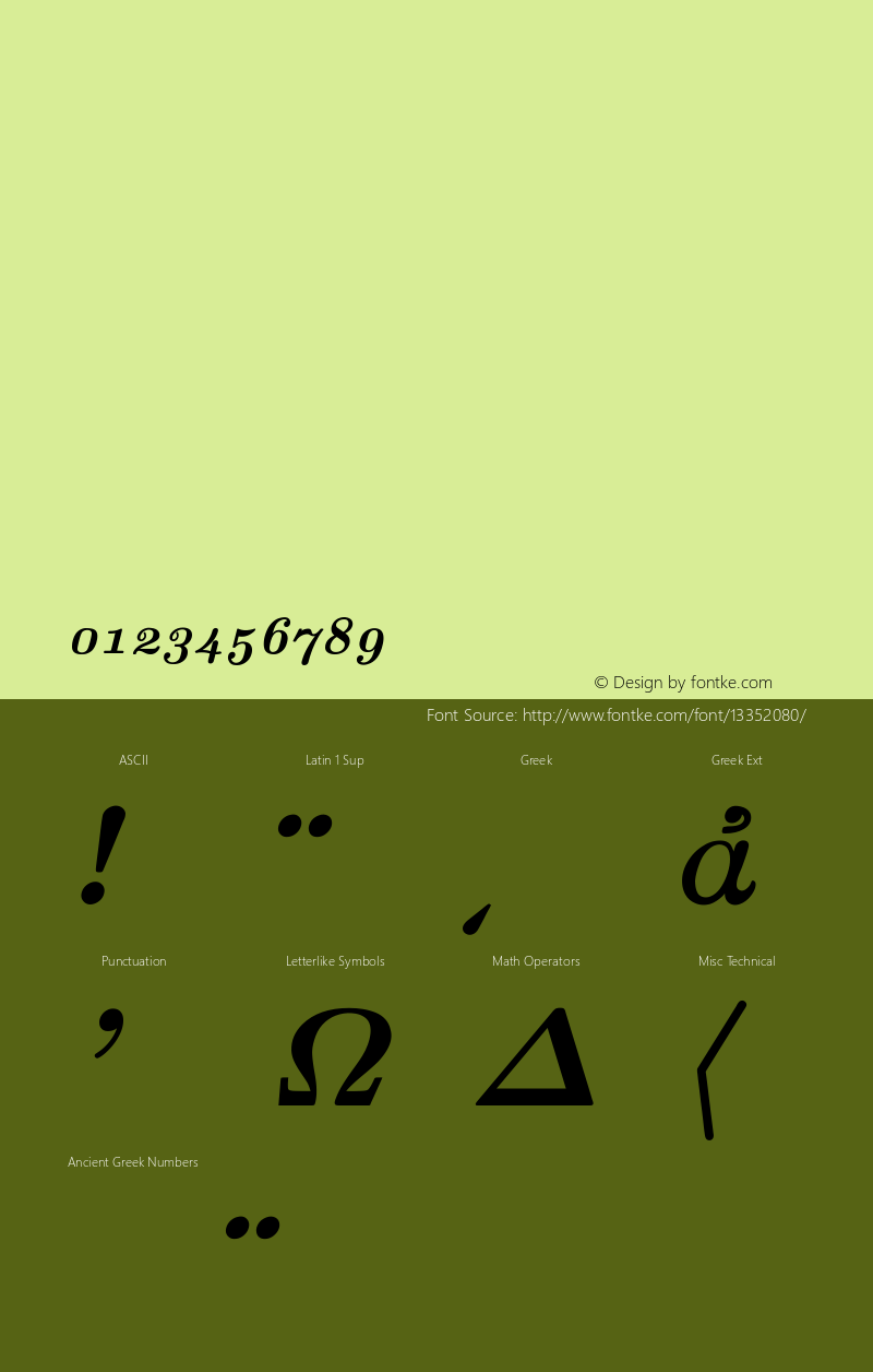 CM Roman Greek BoldItalicOsF Version 001.001 Font Sample