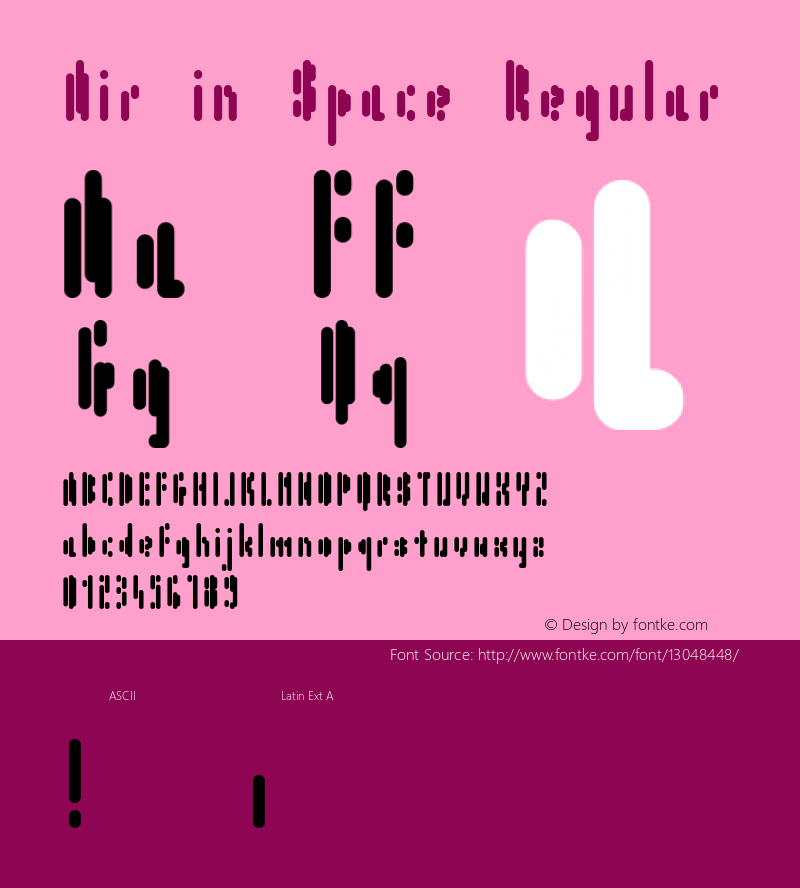 Air in Space Regular Version 1.000 2016 initial release Font Sample