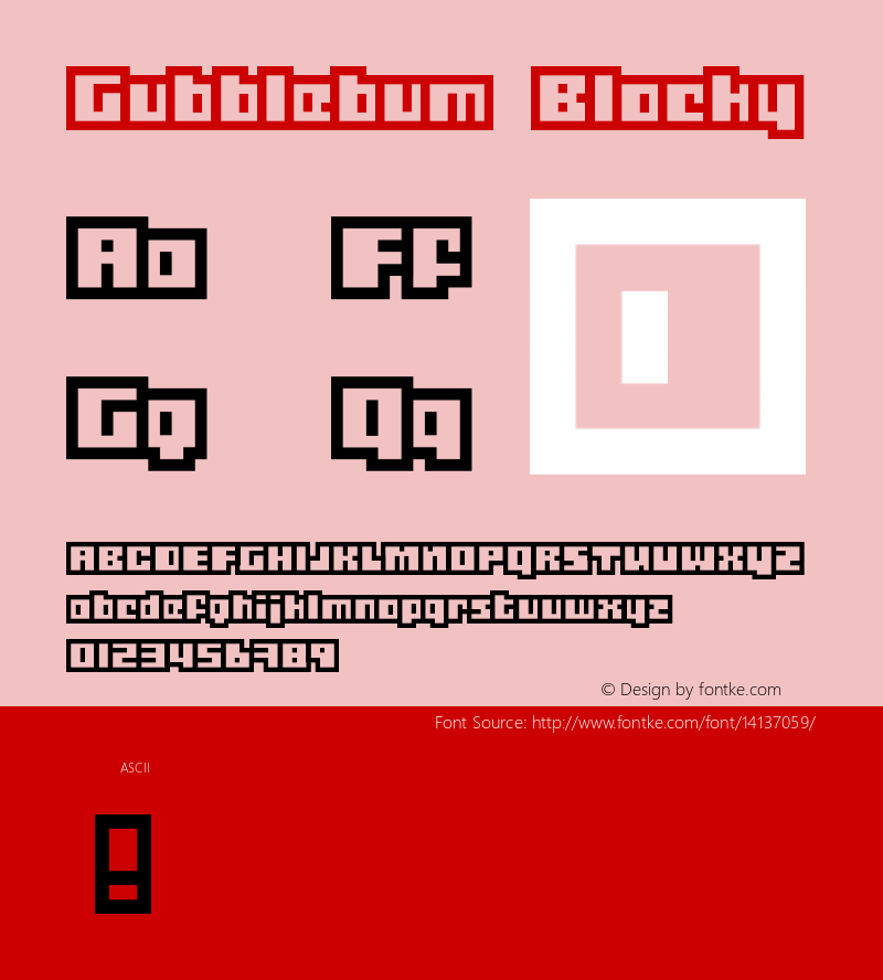 Gubblebum Blocky Version 1.000 2007 initial r Font Sample