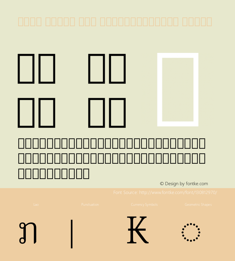 Noto Serif Lao SemiCondensed Light Version 2.000 Font Sample