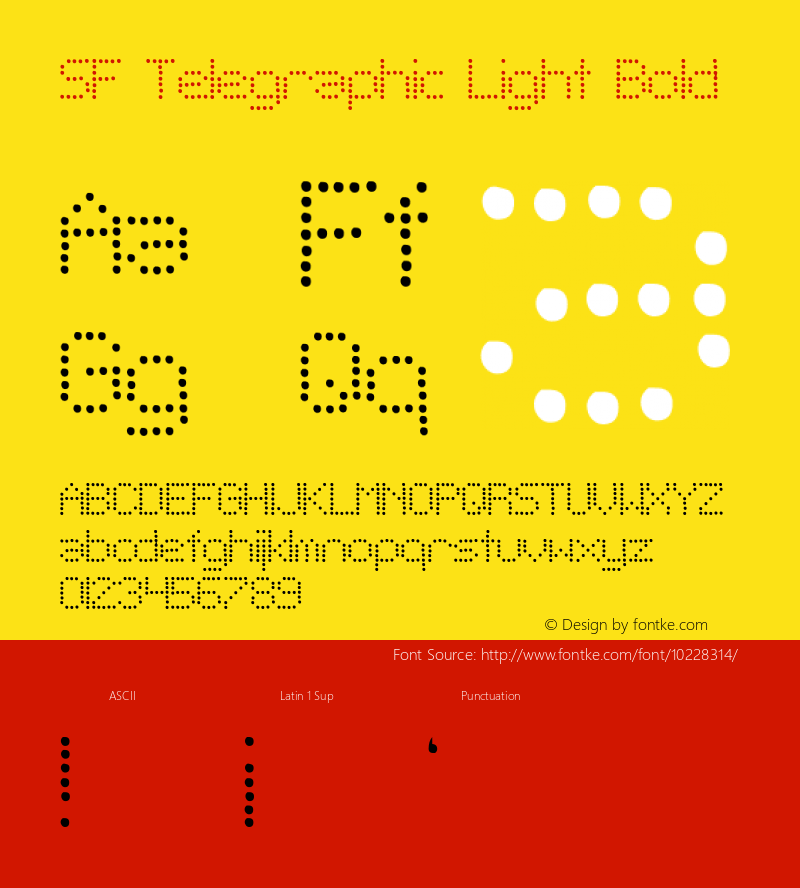 SF Telegraphic Light Bold ver 1.0; 1999. Freeware for non-commercial use. Font Sample
