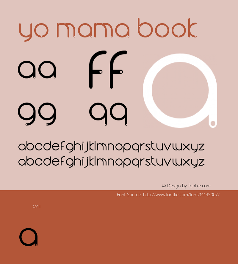 yo mama Book Version 1.000 Font Sample