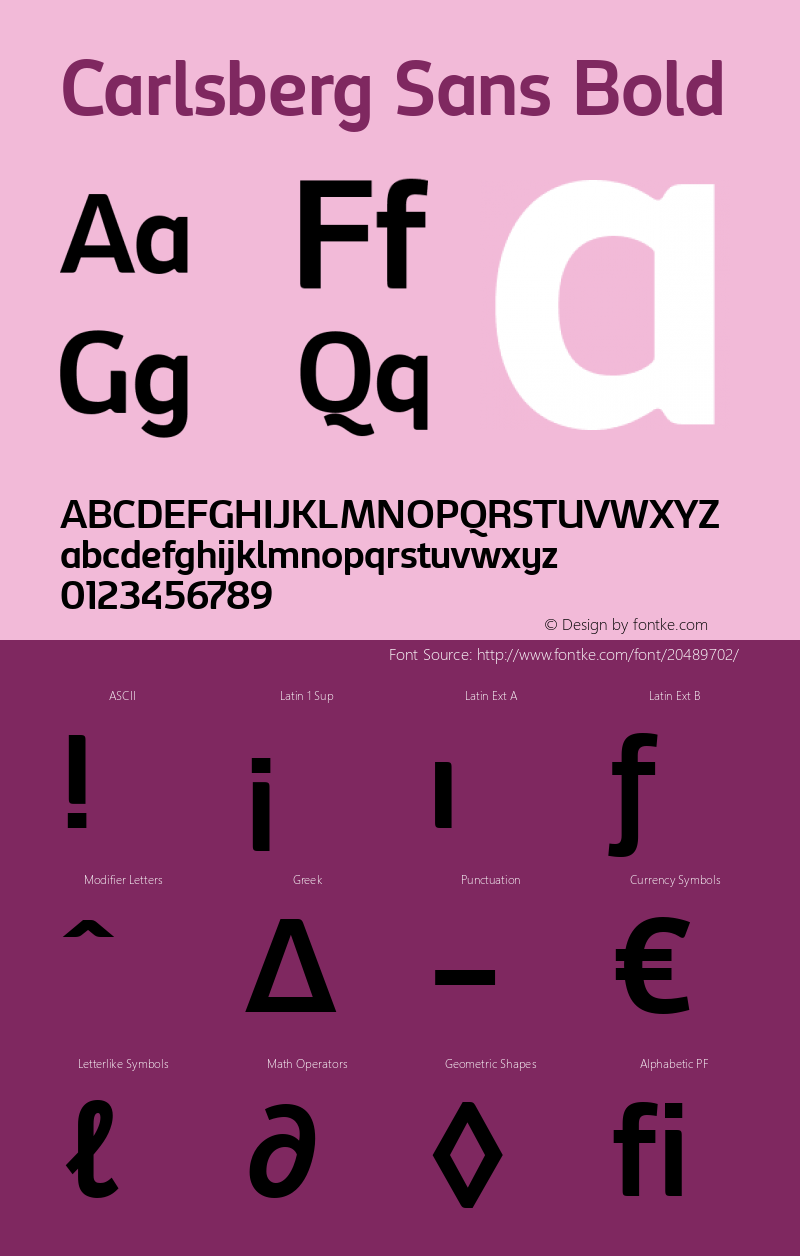 Carlsberg Sans Bold version 1.0 Font Sample