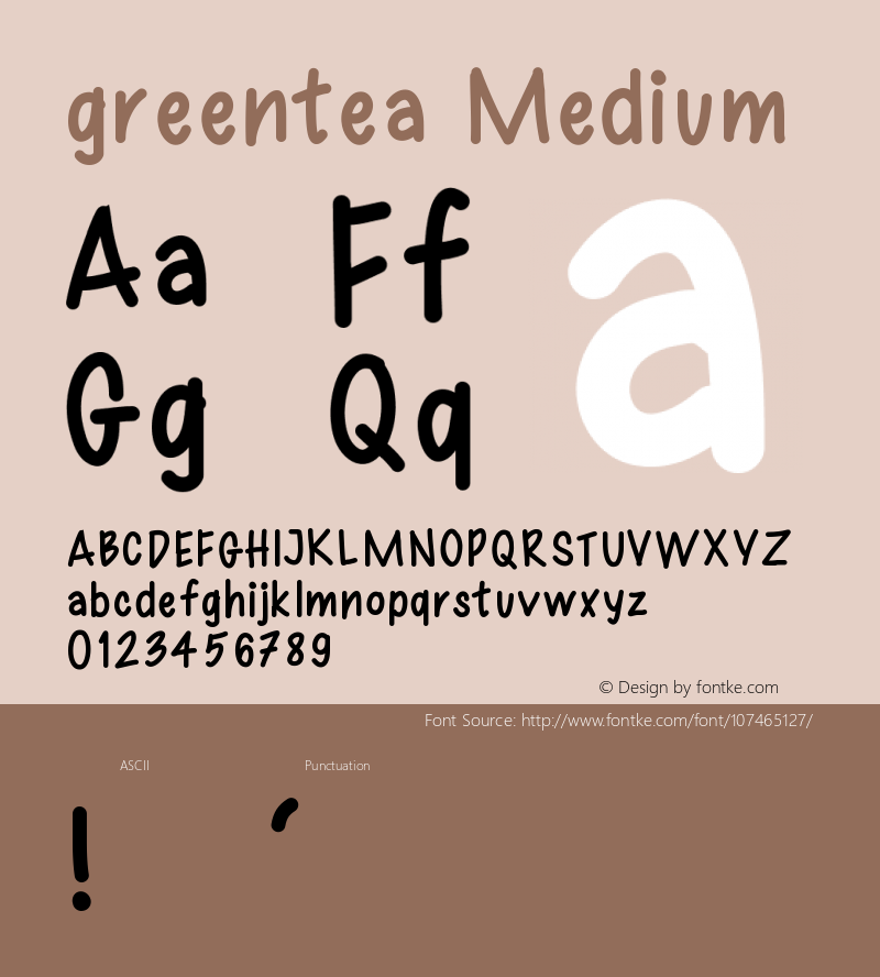 greentea Version 001.000 Font Sample