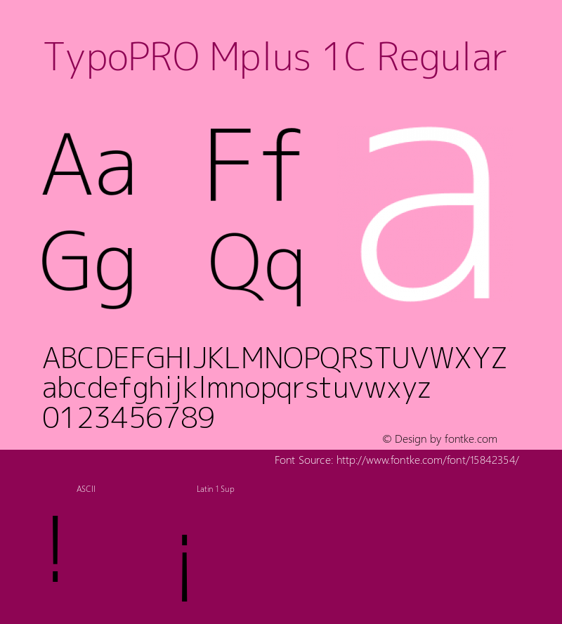 TypoPRO Mplus 1C Regular Version 1.059 Font Sample