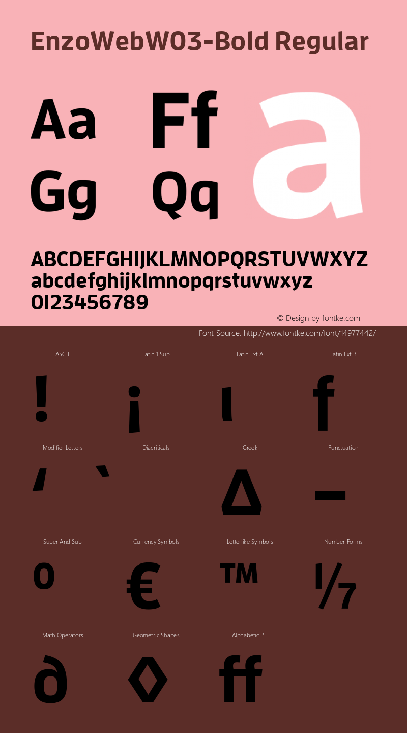 EnzoWebW03-Bold Regular Version 7.504 Font Sample