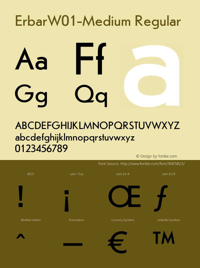 ErbarW01-Medium Regular Version 1.00 Font Sample