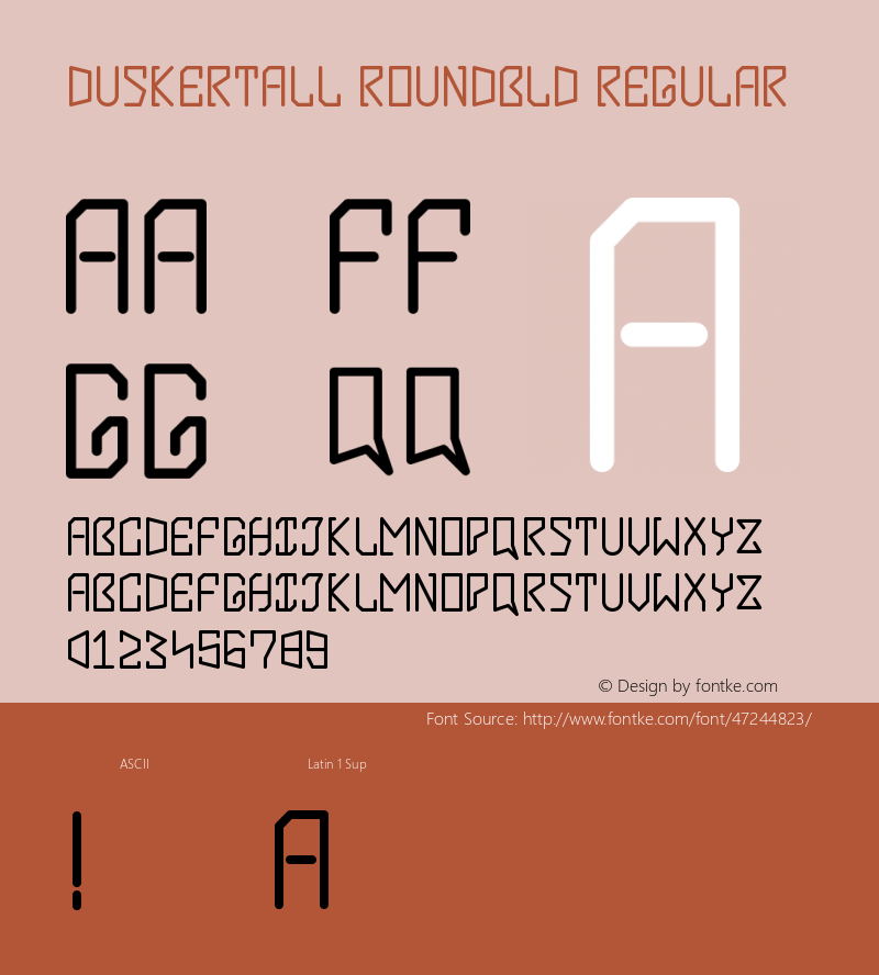 DuskerTall  Roundbld Version 1.002;Fontself Maker 2.1.2 Font Sample