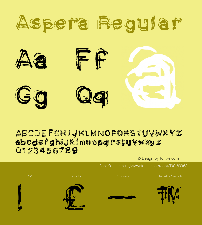 Aspera Regular Version 1.00 Font Sample