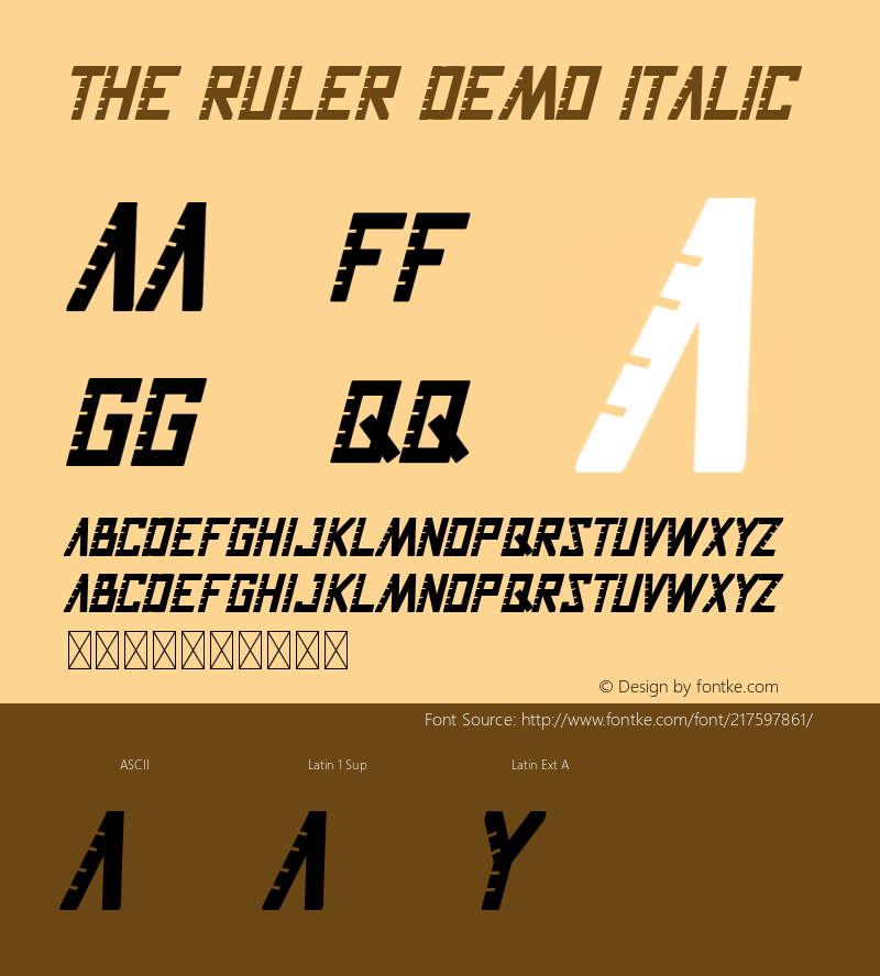 The Ruler Demo Italic Version 1.001;Fontself Maker 3.5.4图片样张