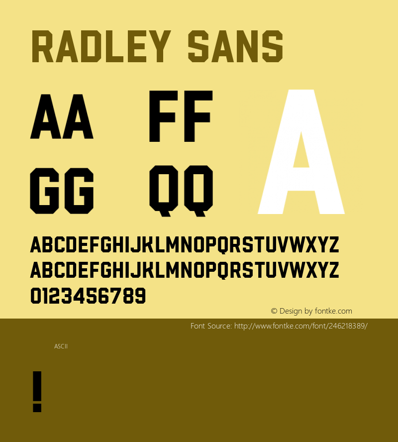 Radley Sans Version 1.002;Fontself Maker 3.5.7图片样张