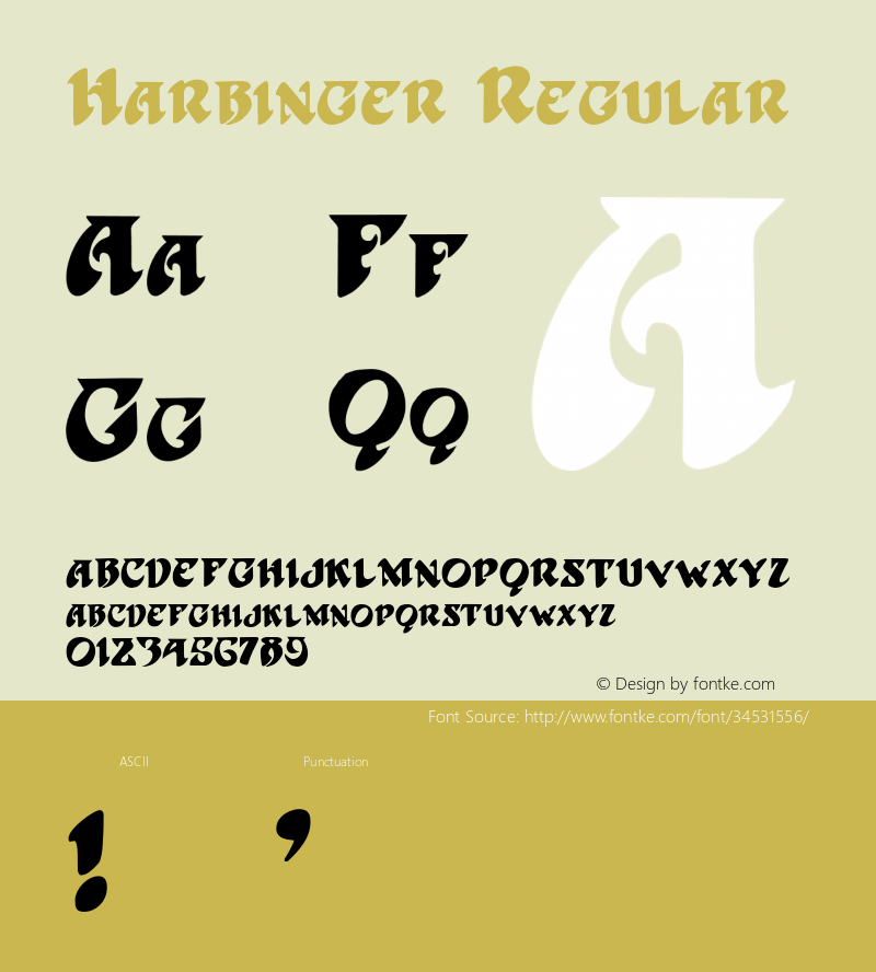 Harbinger 001.000 Font Sample