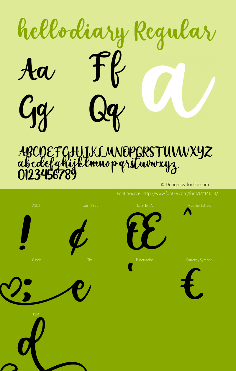 hellodiary Version 1.00;April 13, 2020;FontCreator 12.0.0.2525 64-bit Font Sample