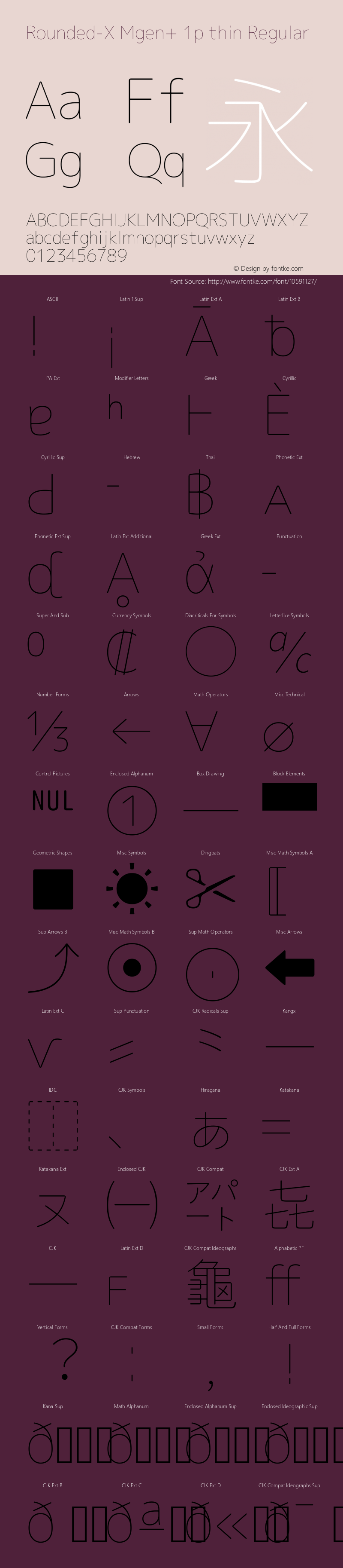 Rounded-X Mgen+ 1p thin Regular Version 1.058.20140828 Font Sample