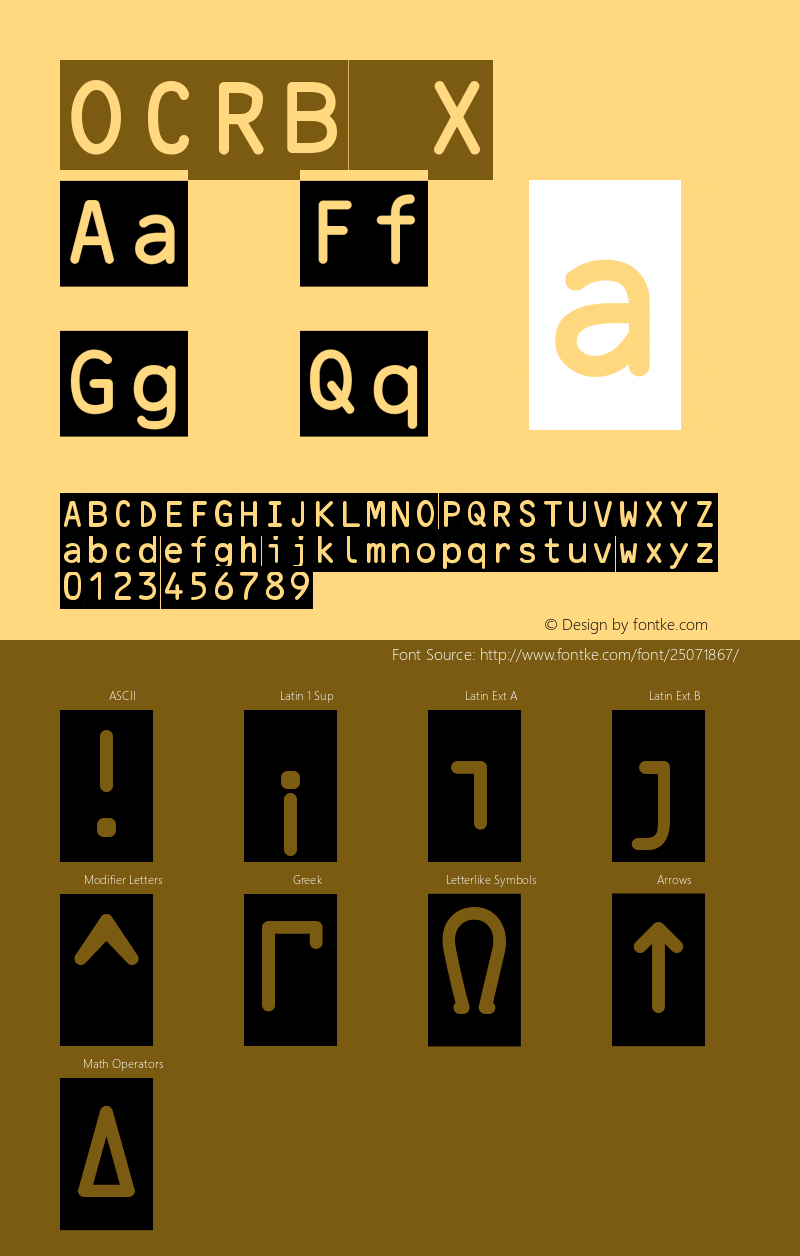 OCR B Inverted Version 2 Font Sample