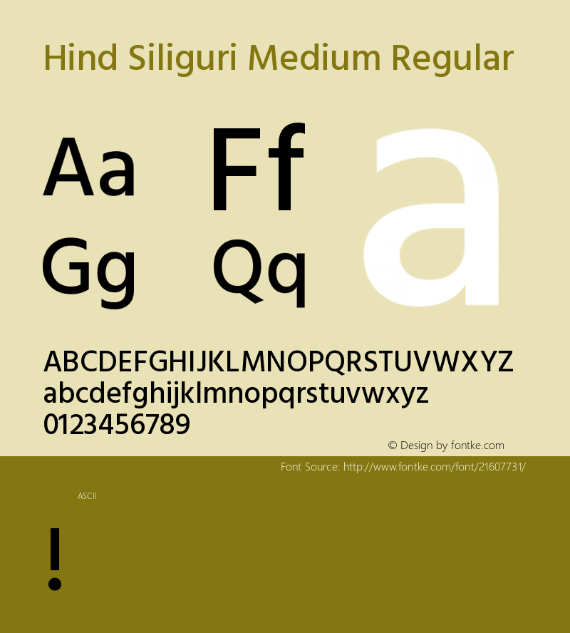 HindSiliguriMedium Version 1.0 Font Sample