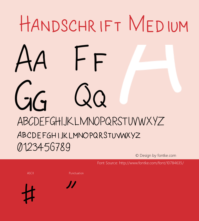 Handschrift Medium Version 001.000 Font Sample