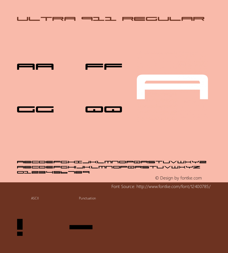 Ultra 911 Regular 1 Font Sample