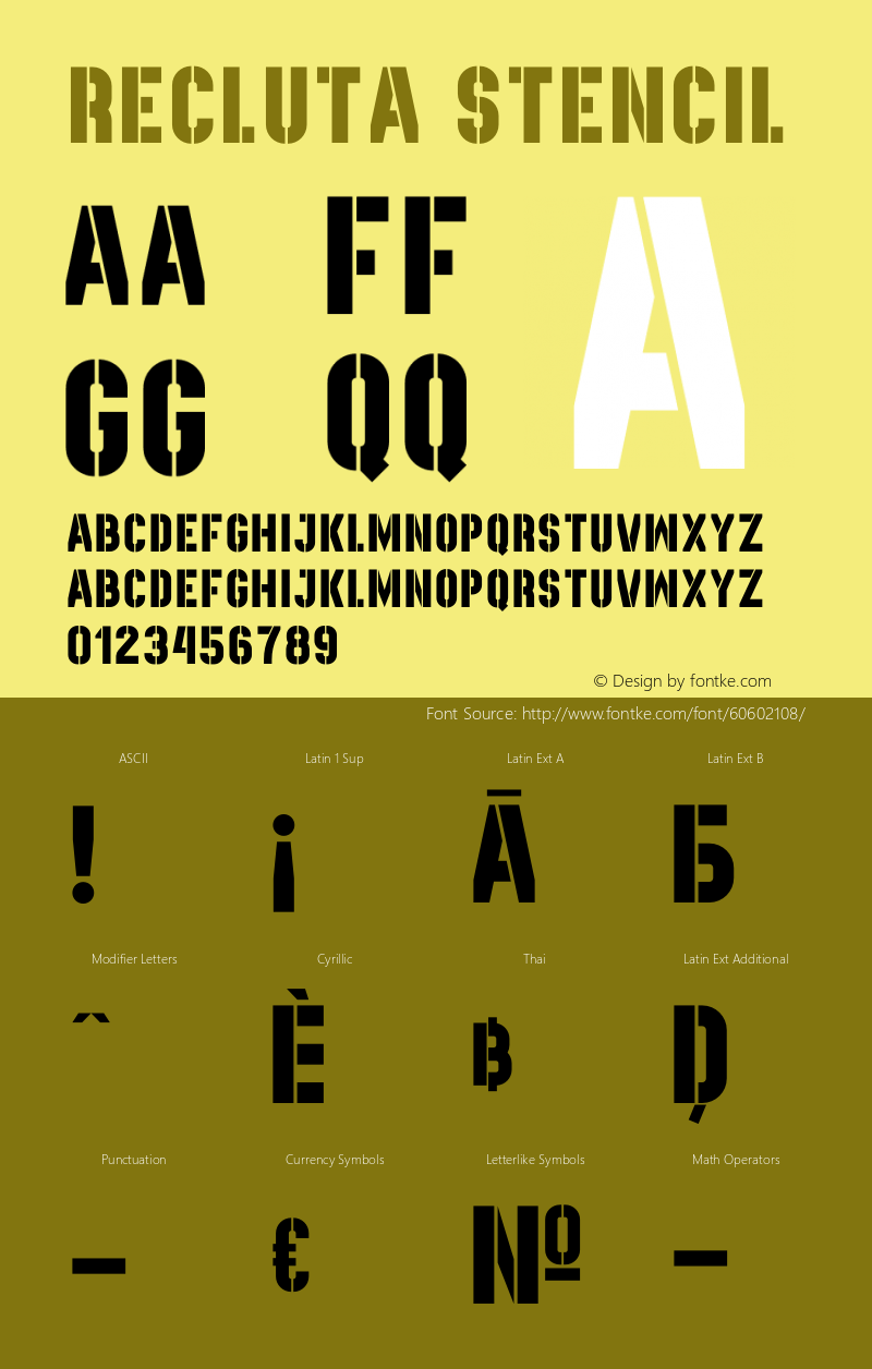 Recluta Stencil Version 1.001;Fontself Maker 3.5.1 Font Sample