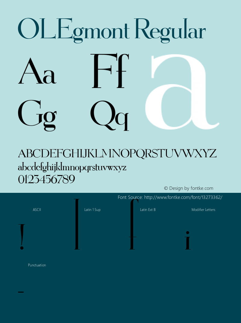 OLEgmont Regular 001.000 Font Sample