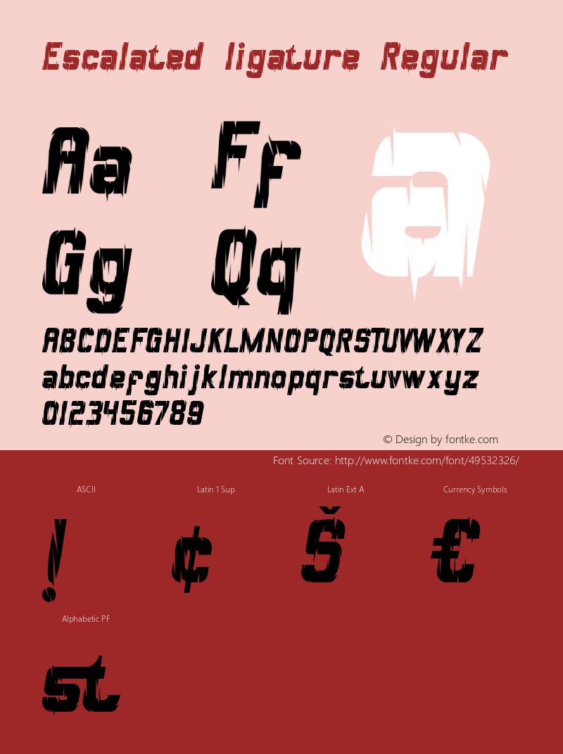 Escalated ligature  Font Sample