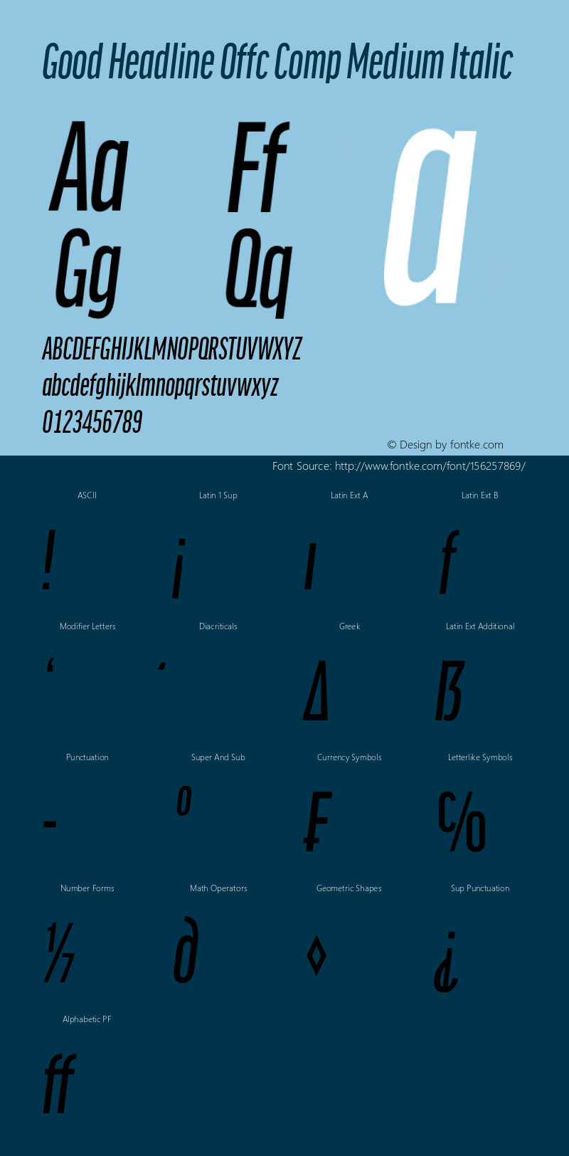Good Head Offc Comp Medium Italic Version 7.504; 2014; Build 1020 Font Sample