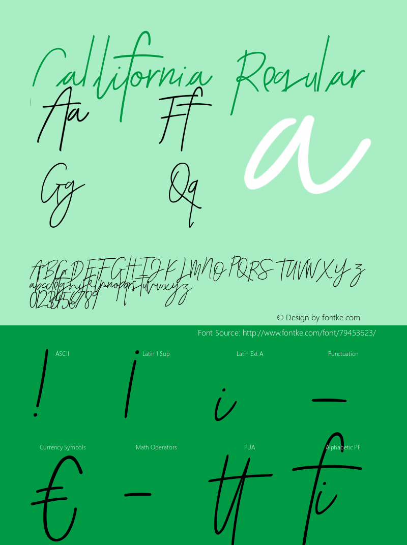 Callifornia Version 1.00;September 23, 2020;FontCreator 12.0.0.2560 64-bit Font Sample