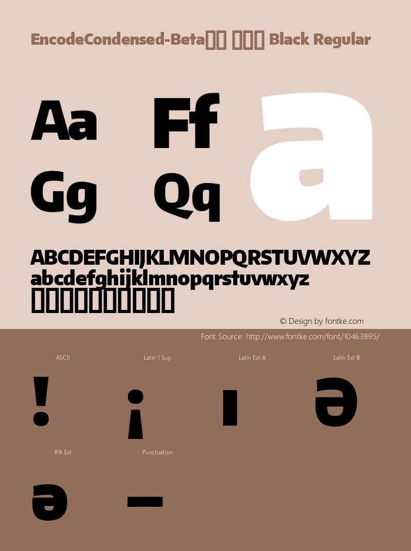 EncodeCondensed-Beta36 900 Black Regular Version 1.001;PS 001.001;hotconv 1.0.70;makeotf.lib2.5.58329 DEVELOPMENT Font Sample