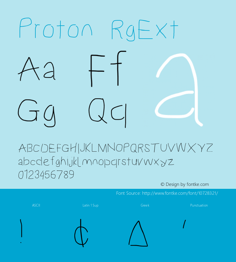 Proton RgExt Version 1.017 Font Sample