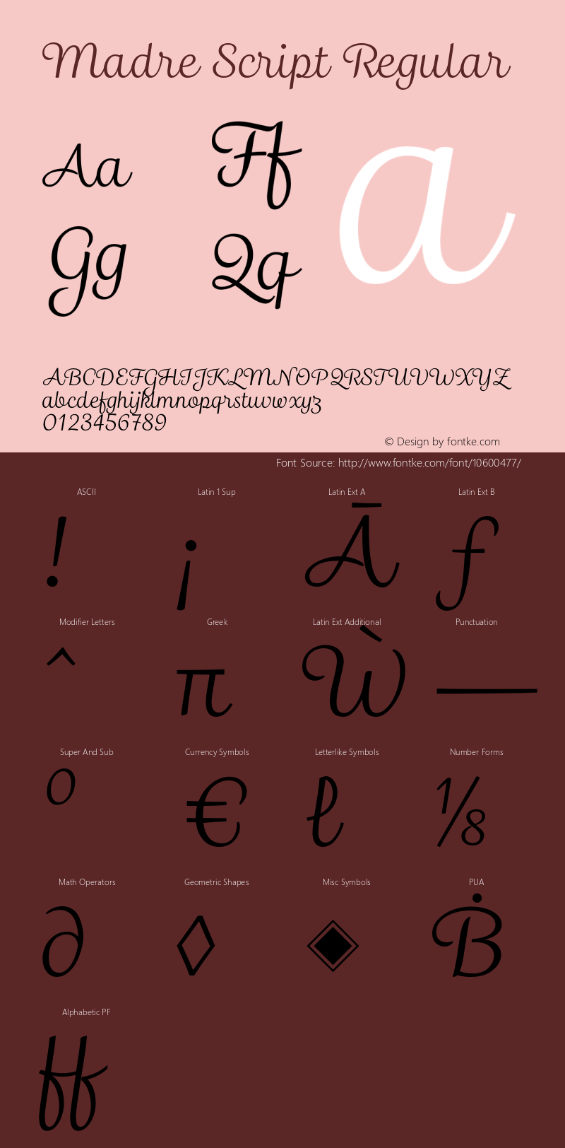 Madre Script Regular Version 1.003 Font Sample