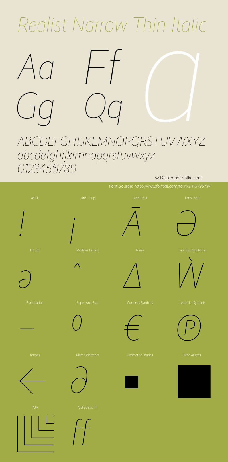 Realist Narrow Thin Italic Version 2.204图片样张