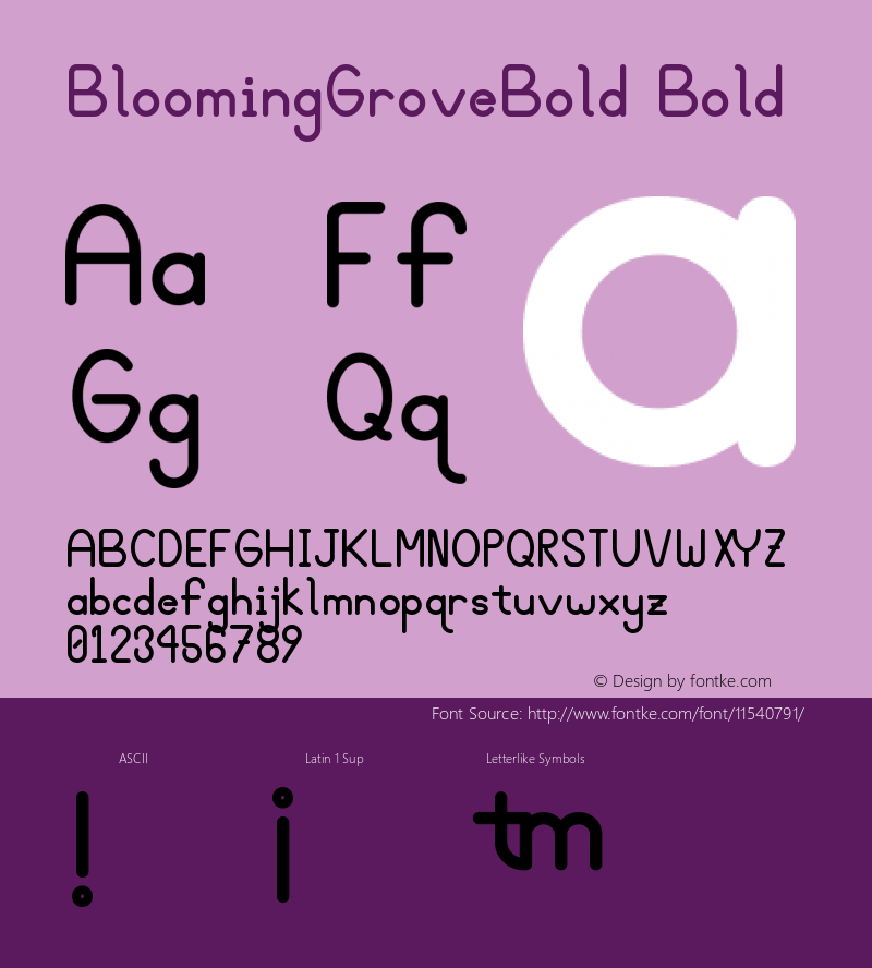 BloomingGroveBold Bold Version 006.000 Font Sample