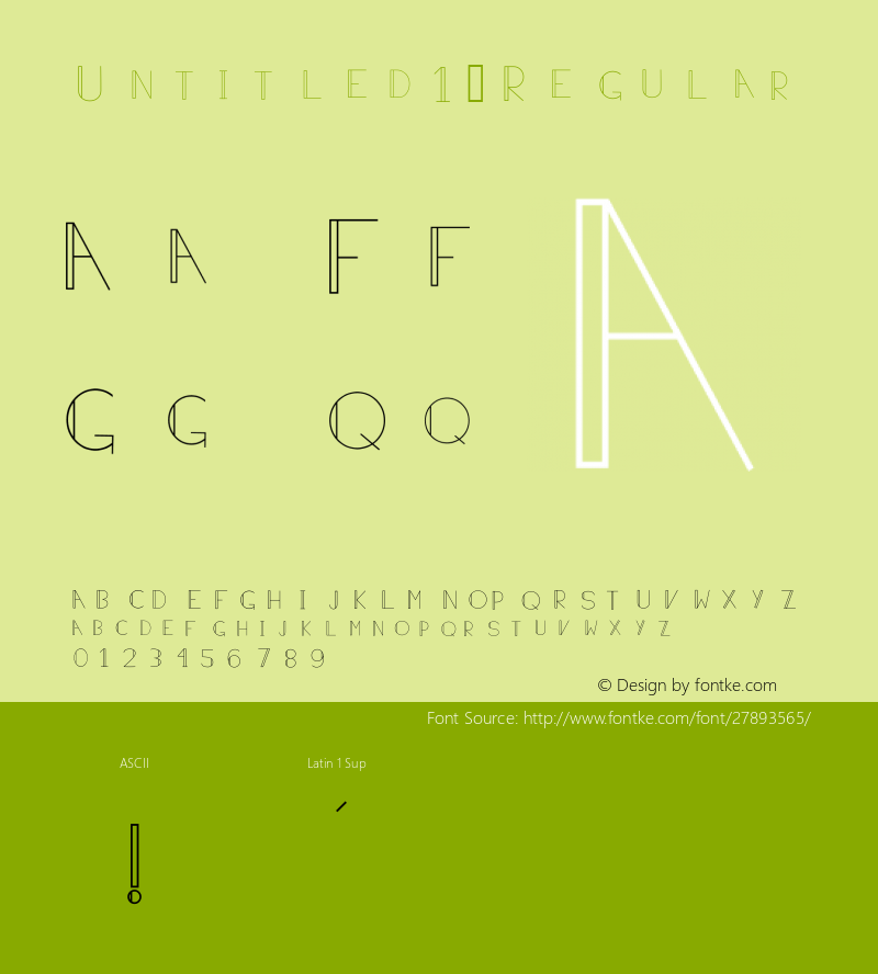 Untitled1 Version 001.000 Font Sample