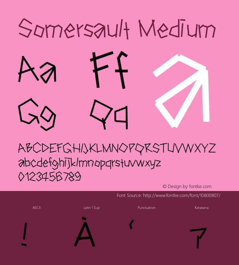 Somersault Medium Version 001.000 Font Sample