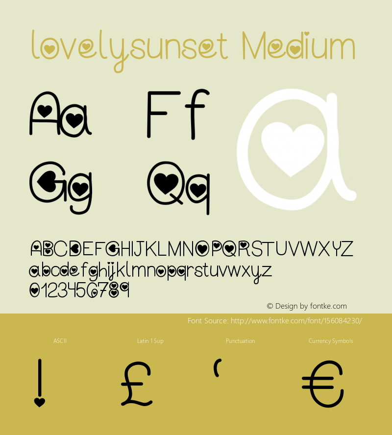 lovelysunset Version 001.000 Font Sample