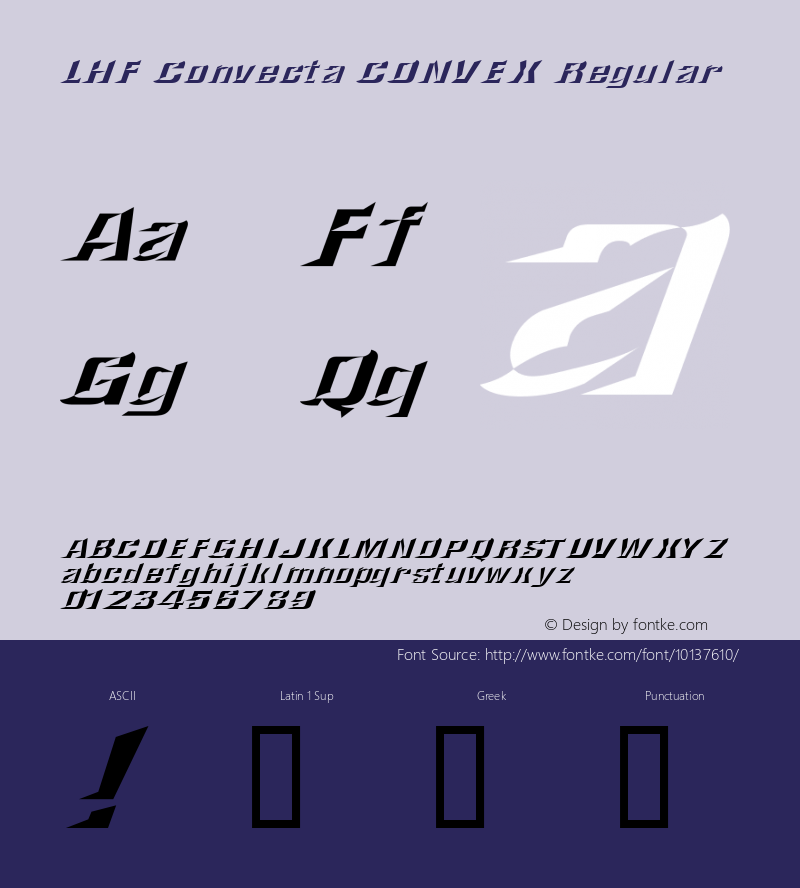 LHF Convecta CONVEX Regular OTF 1.000;PS 001.001;Core 1.0.29 Font Sample