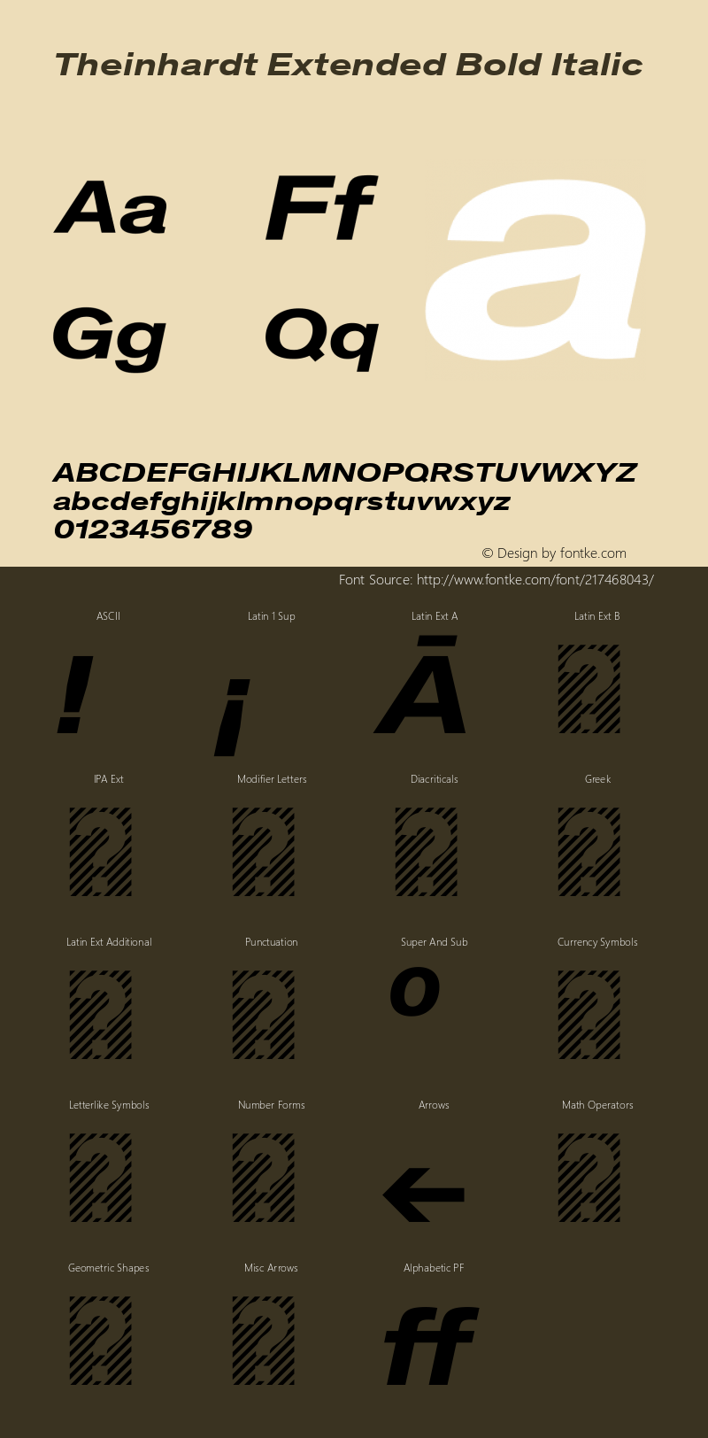 Theinhardt Extended  Bold Italic Version 1.002; build 0002图片样张