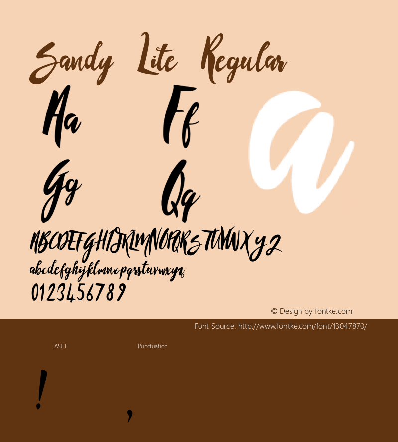 Sandy Lite Regular Version 1.000;PS 001.000;hotconv 1.0.88;makeotf.lib2.5.64775 Font Sample